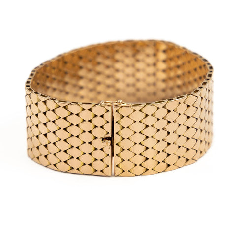 Bracelet Bracelet manchette effet écailles en or rose 18 carats 58 Facettes 2037560CN