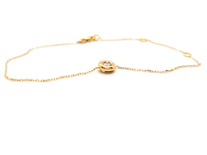 Bracelet Bracelet en or rose 18 carats avec diamant taille brillant 0,08 ct 58 Facettes 579014RV