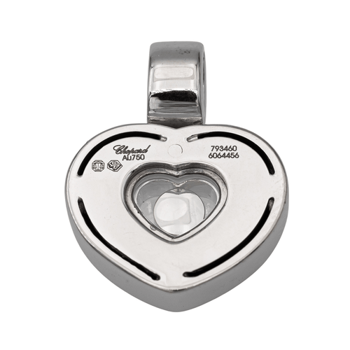 Pendentif Chopard Happy Diamonds - Pendentif cœur en or blanc et diamant mobile 58 Facettes 2308934CN