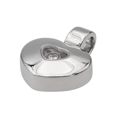 Pendentif Chopard Happy Diamonds - Pendentif cœur en or blanc et diamant mobile 58 Facettes 2308934CN
