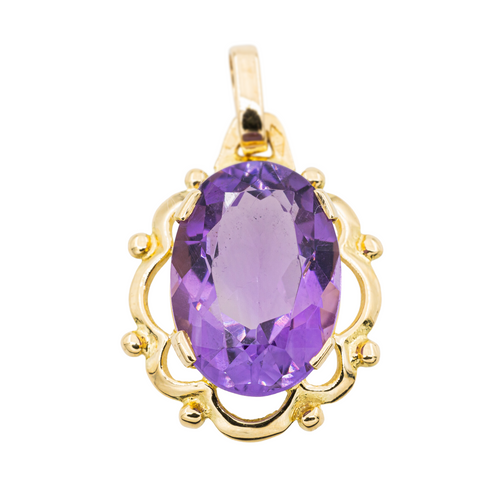 Pendentif Pendentif en or jaune 18 carats avec améthyste 58 Facettes 3105058CN