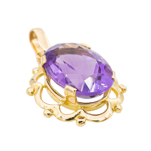 Pendentif Pendentif en or jaune 18 carats avec améthyste 58 Facettes 3105058CN