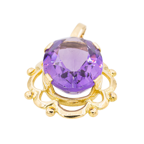 Pendentif Pendentif en or jaune 18 carats avec améthyste 58 Facettes 3105058CN