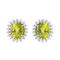 Boucles d'oreilles Boucles d’oreilles en or blanc 18 carats avec péridots et diamants 58 Facettes 3013258CN