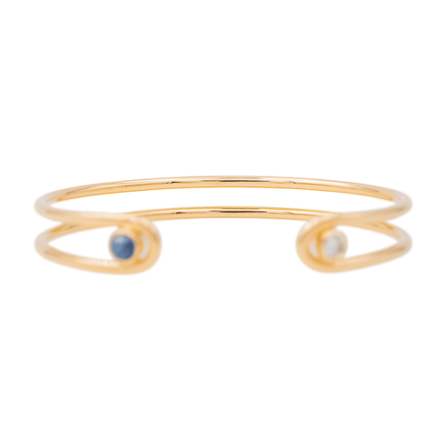 Bracelet Bracelet jonc en or jaune 18 carats avec diamant et saphir 58 Facettes 3105930CN