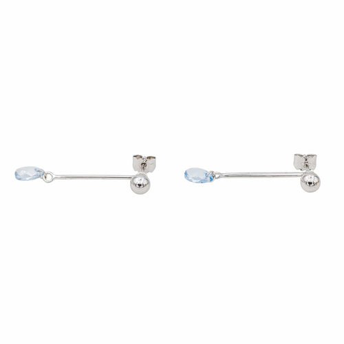 Boucles d'oreilles Boucles d'oreilles pendantes en or blanc et aigues-marines 58 Facettes 3145033CN