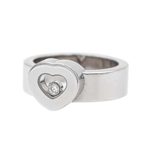 Bague 52 Chopard Happy Diamonds - Bague cœur en or blanc et diamant 58 Facettes 3798070RV