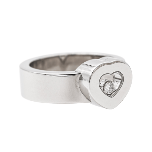 Bague 52 Chopard Happy Diamonds - Bague cœur en or blanc et diamant 58 Facettes 3798070RV