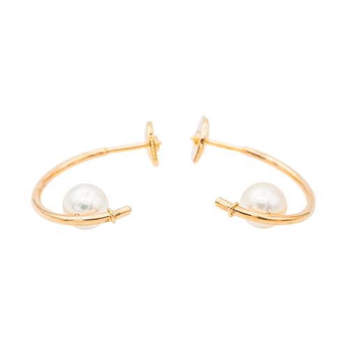 Boucles d'oreilles Boucles d’oreilles en or rose 18 carats avec perles de culture 58 Facettes 3144780CN