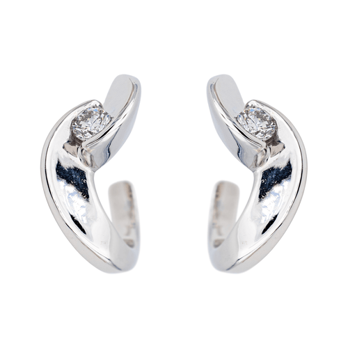 Boucles d'oreilles Boucles d’oreilles créoles - Or blanc 18 carats et diamants 58 Facettes 3837304RV