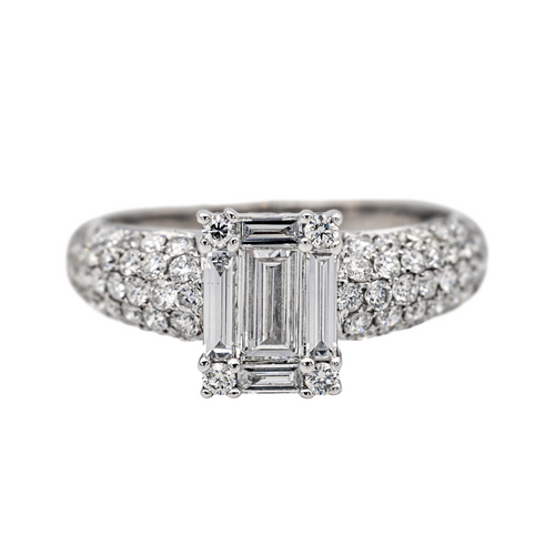 Bague 50 Bague en or blanc 18 carats et diamants 58 Facettes 3477502CN