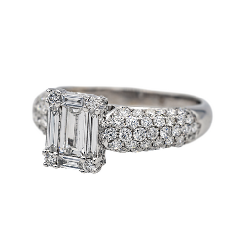 Bague 50 Bague en or blanc 18 carats et diamants 58 Facettes 3477502CN