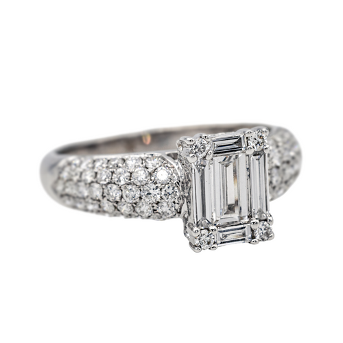 Bague 50 Bague en or blanc 18 carats et diamants 58 Facettes 3477502CN