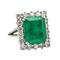Bague 51 Bague en or blanc 18 carats avec émeraude et diamants 58 Facettes 3981319RV
