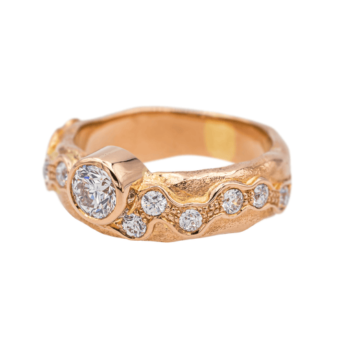 Bague 50 Bague en or rose 18 carats sertie de diamants 58 Facettes 3824008CN