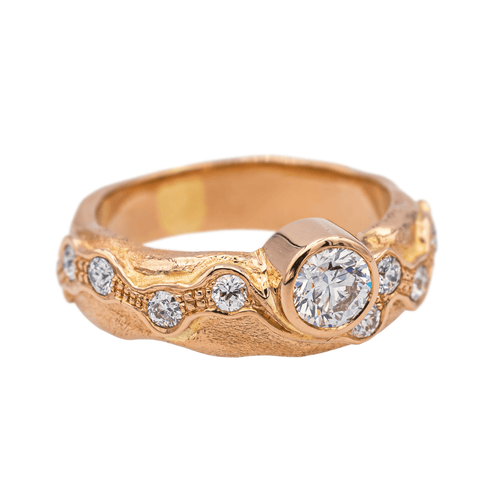 Bague 50 Bague en or rose 18 carats sertie de diamants 58 Facettes 3824008CN
