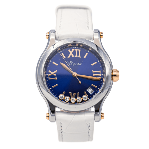 Montre Chopard Happy Sport - Montre en acier et or rose avec diamants 58 Facettes 4173786RV