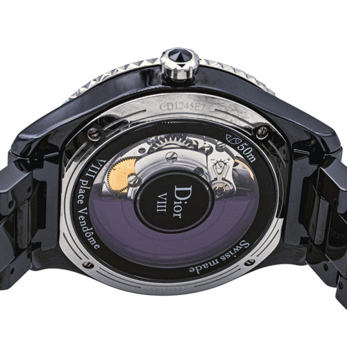 Montre Dior VIII - Montre en céramique noire sertie d’améthystes 58 Facettes 4106498RV