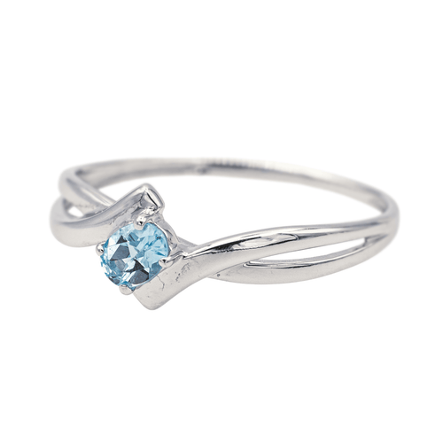 Bague 50 Bague solitaire en or blanc 18 carats sertie d’une topaze 58 Facettes 4021229RV