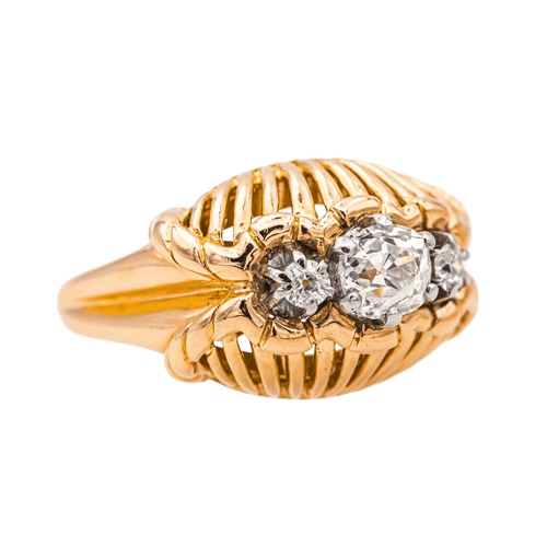 Bague 56 Bague en or rose 18 carats et platine sertie de diamants 58 Facettes 4049092CN
