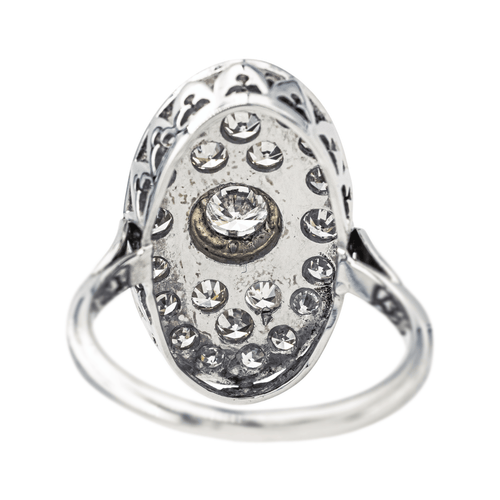 Bague 55 Bague marquise en or blanc 18 carats et platine, diamants 58 Facettes 4097114CN
