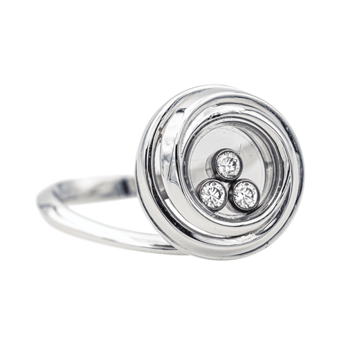 Bague 55 Chopard Happy Emotion - Bague en or blanc avec diamants 58 Facettes 4152529RV