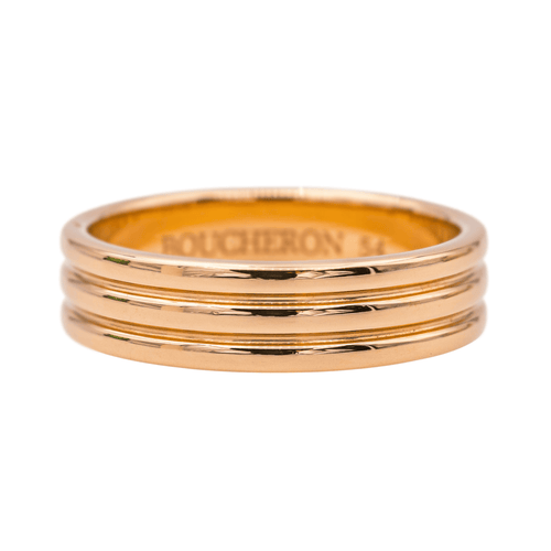 Bague 54 Boucheron Godron - Alliance en or rose 18 carats 58 Facettes 4146852RV