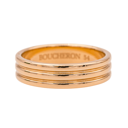 Bague 54 Boucheron Godron - Alliance en or rose 18 carats 58 Facettes 4146852RV
