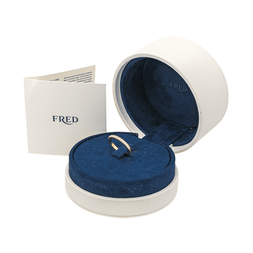 Bague 53 Fred Force 10 - Bague demi-alliance en or rose et diamants 58 Facettes 4167001RV