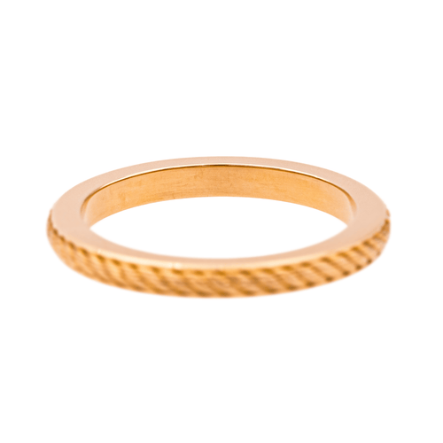 Bague 53 Fred Force 10 - Bague demi-alliance en or rose et diamants 58 Facettes 4167001RV