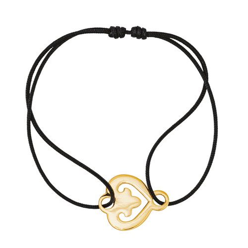 Bracelet O.J. Perrin Légendes - Bracelet cordon cœur en or jaune 18 carats 58 Facettes 4263951RV