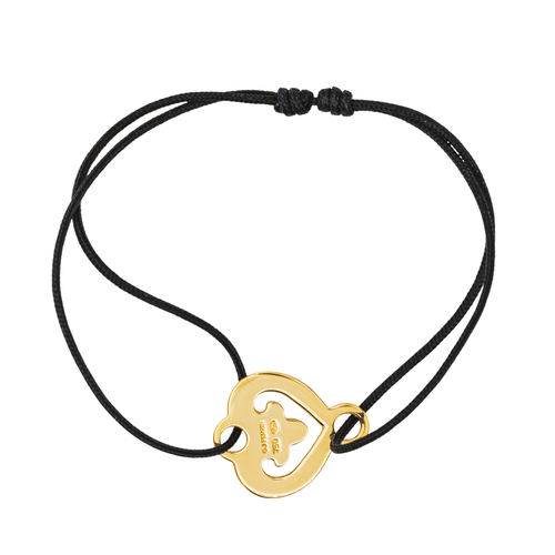 Bracelet O.J. Perrin Légendes - Bracelet cordon cœur en or jaune 18 carats 58 Facettes 4263951RV