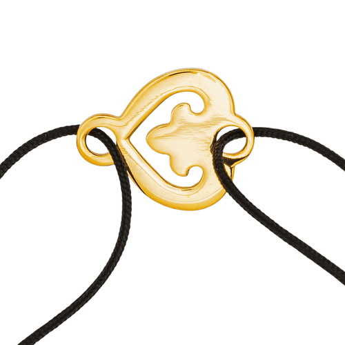 Bracelet O.J. Perrin Légendes - Bracelet cordon cœur en or jaune 18 carats 58 Facettes 4263951RV