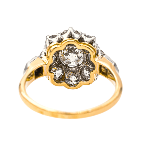 Bague Bague marguerite en or jaune et platine sertie de diamants 58 Facettes 3358946CN