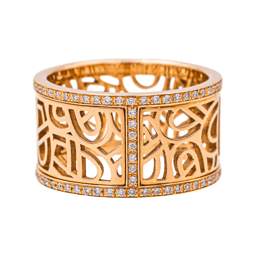 Bague 54 Poiray - Bague Cœur fil en or rose et diamants 58 Facettes 4160472RV
