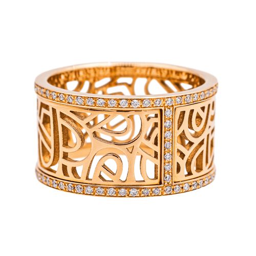 Bague 54 Poiray - Bague Cœur fil en or rose et diamants 58 Facettes 4160472RV
