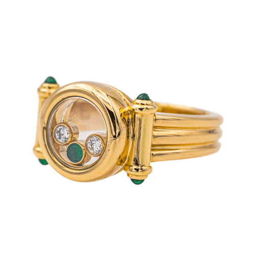 Bague 52 Chopard Happy Diamonds - Bague en or blanc avec diamants et émeraudes 58 Facettes 4322637RV
