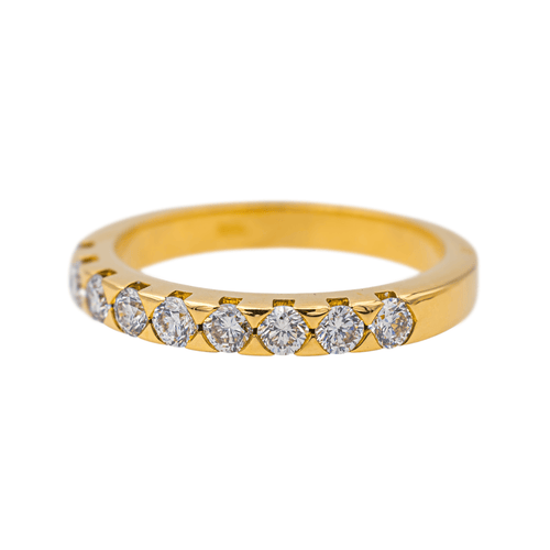 Bague 53 Bague demi-alliance en or jaune 18 carats et diamants 58 Facettes 4113262CN