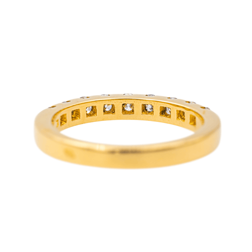 Bague 53 Bague demi-alliance en or jaune 18 carats et diamants 58 Facettes 4113262CN