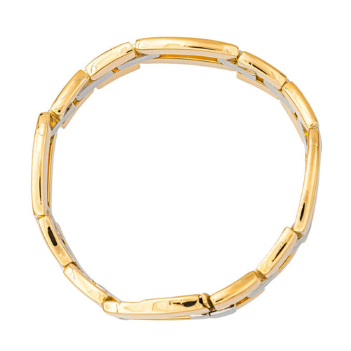 Bracelet Boucheron - Bracelet tank rétro en or jaune, blanc et rose 58 Facettes 4292713CN