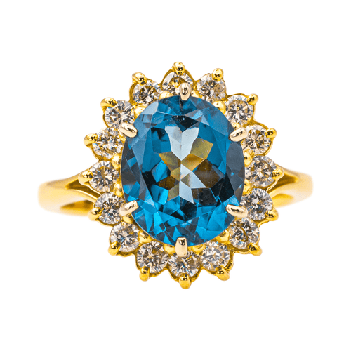 Bague 56 Bague Pompadour en or jaune avec topaze et diamants 58 Facettes 4007997CN