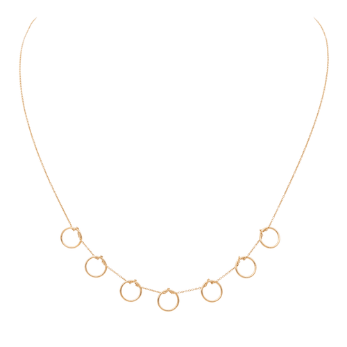 Collier Ginette NY - Collier Tiny Seven Circles en or rose 18 carats 58 Facettes 2646753CN