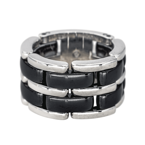 Bague 52 Chanel Ultra - Bague grand modèle en or blanc 18 carats et céramique 58 Facettes 4416095RV
