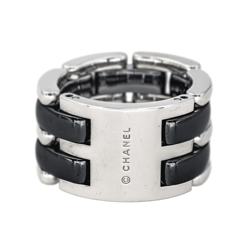 Bague 52 Chanel Ultra - Bague grand modèle en or blanc 18 carats et céramique 58 Facettes 4416095RV