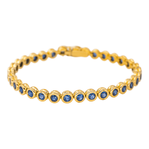 Bracelet Bracelet tennis en or jaune 18 carats serti de saphirs 58 Facettes 4526959CN