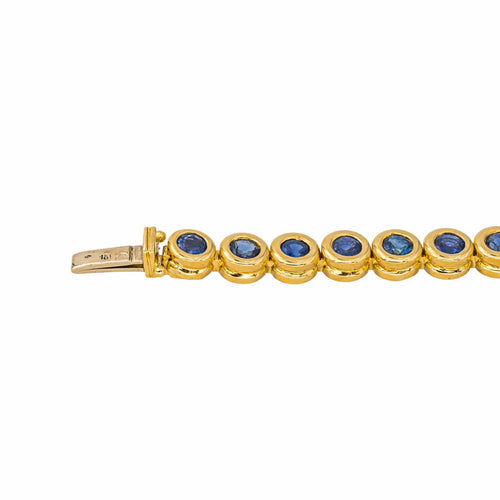Bracelet Bracelet tennis en or jaune 18 carats serti de saphirs 58 Facettes 4526959CN