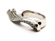 Bague 54 Bague vague en or blanc 18 carats sertie de diamants 58 Facettes 1523671CN