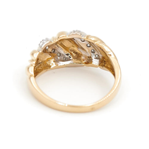 Bague 54 Bague jonc en or jaune et or blanc 18 carats sertie de diamants 58 Facettes 1692969CN