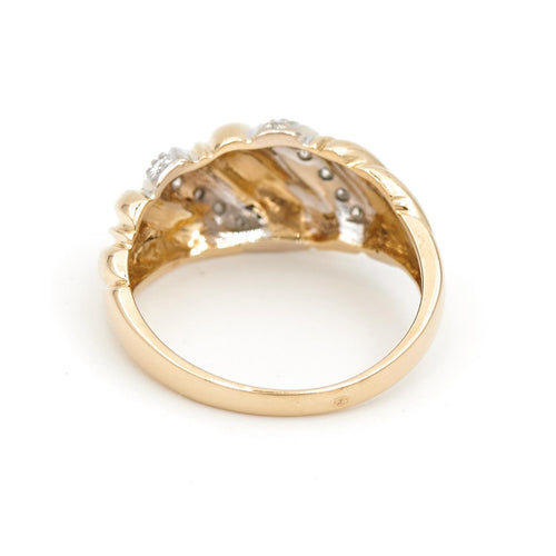Bague 54 Bague jonc en or jaune et or blanc 18 carats sertie de diamants 58 Facettes 1692969CN