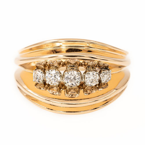 Bague 54 Bague pont en or rose 18 carats et diamants 58 Facettes 1819139CN